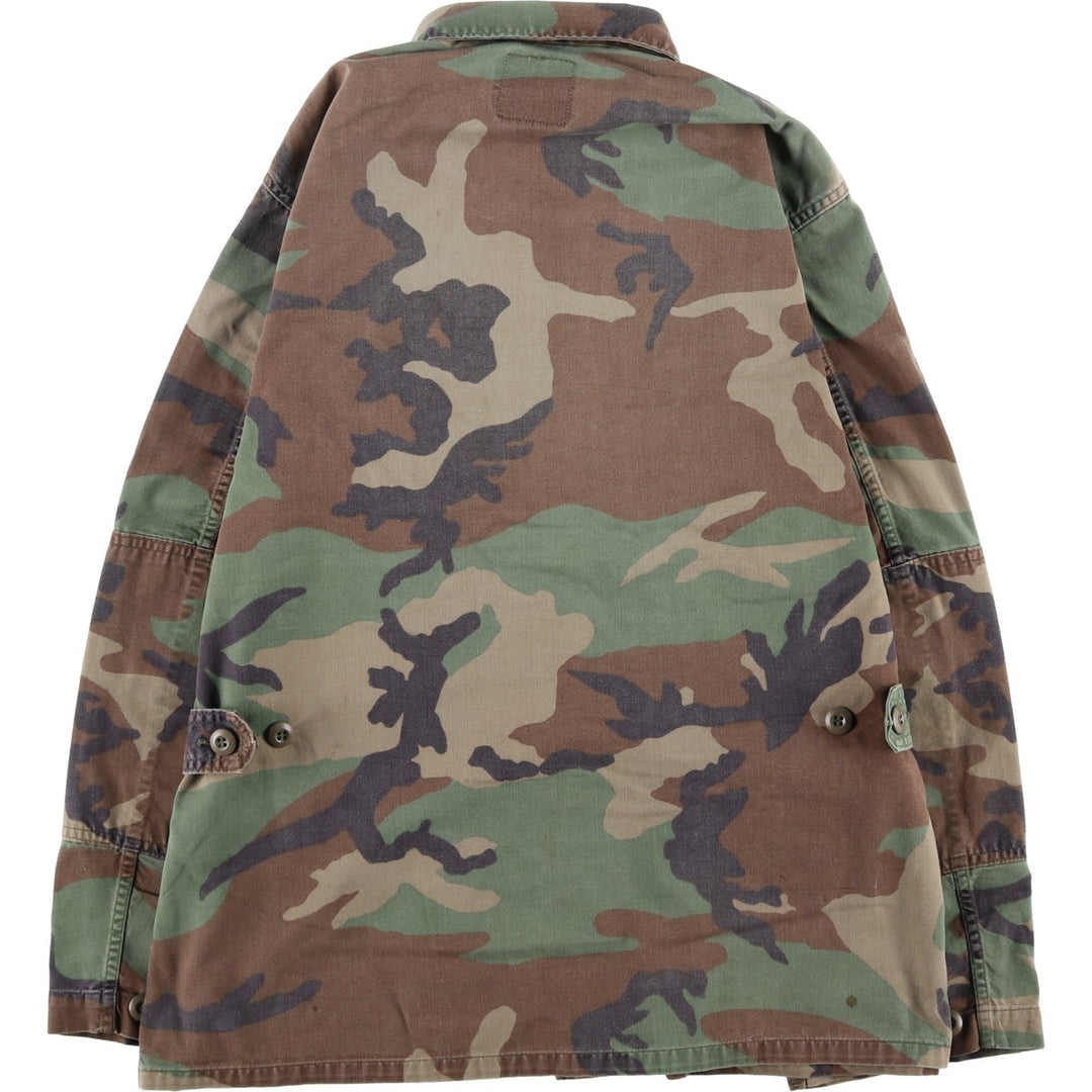 80'S US Military Genuine Camouflage Pattern Woodland Camo BDU Military Jacket Made in USA MEDIUM-REGULAR Men's M Vintage cotton Khaki type Vintage Second Hand