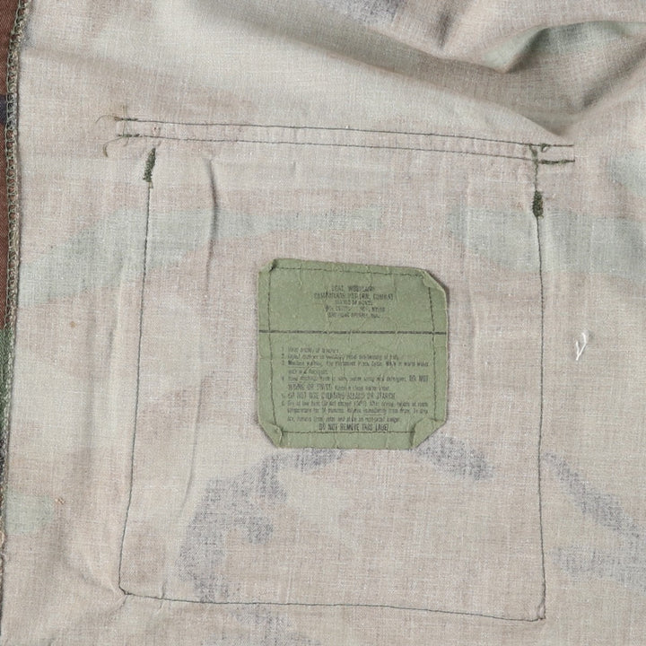 80'S US Military Genuine Camouflage Pattern Woodland Camo BDU Military Jacket Made in USA MEDIUM-REGULAR Men's M Vintage cotton Khaki type Vintage Second Hand