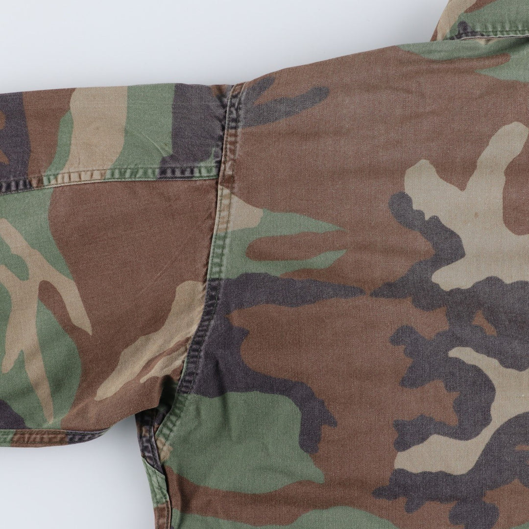 80'S US Military Genuine Camouflage Pattern Woodland Camo BDU Military Jacket Made in USA MEDIUM-REGULAR Men's M Vintage cotton Khaki type Vintage Second Hand