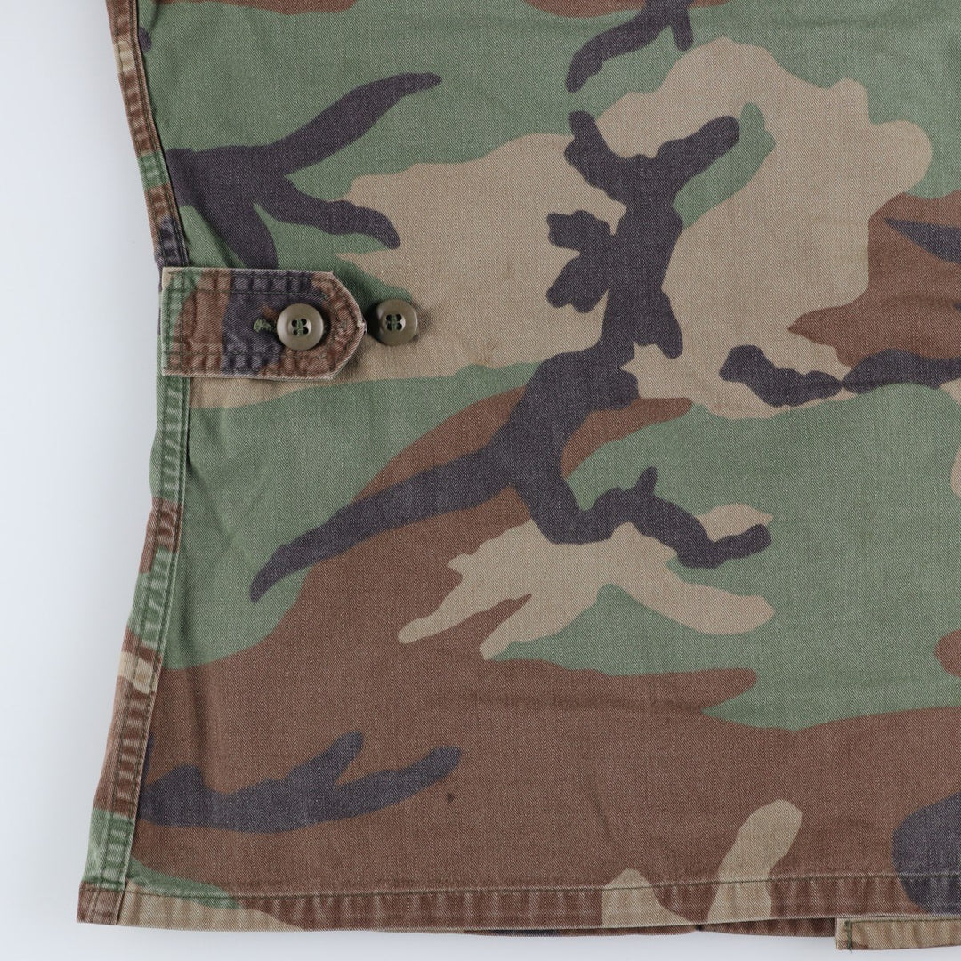 80'S US Military Genuine Camouflage Pattern Woodland Camo BDU Military Jacket Made in USA MEDIUM-REGULAR Men's M Vintage cotton Khaki type Vintage Second Hand