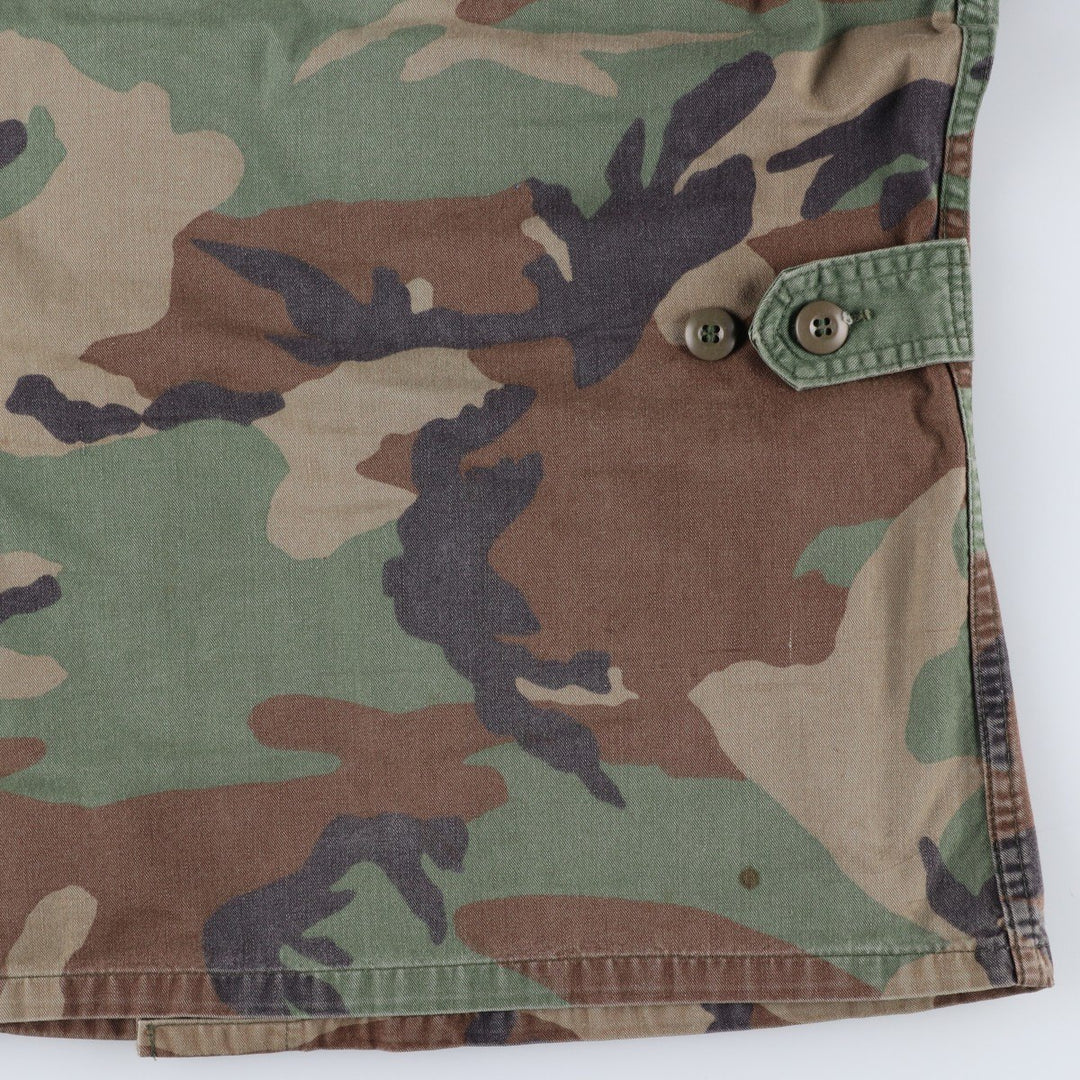 80'S US Military Genuine Camouflage Pattern Woodland Camo BDU Military Jacket Made in USA MEDIUM-REGULAR Men's M Vintage cotton Khaki type Vintage Second Hand