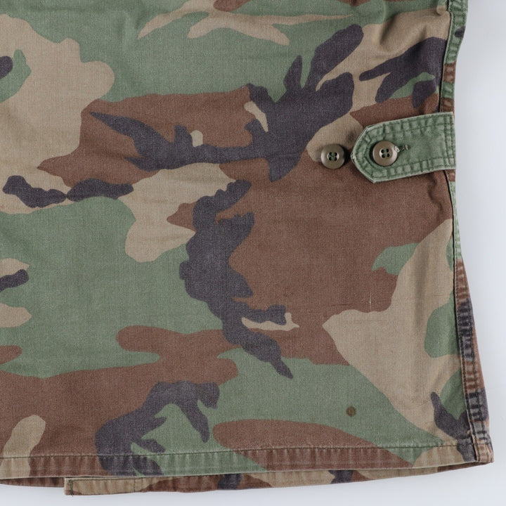 80'S US Military Genuine Camouflage Pattern Woodland Camo BDU Military Jacket Made in USA MEDIUM-REGULAR Men's M Vintage cotton Khaki type Vintage Second Hand