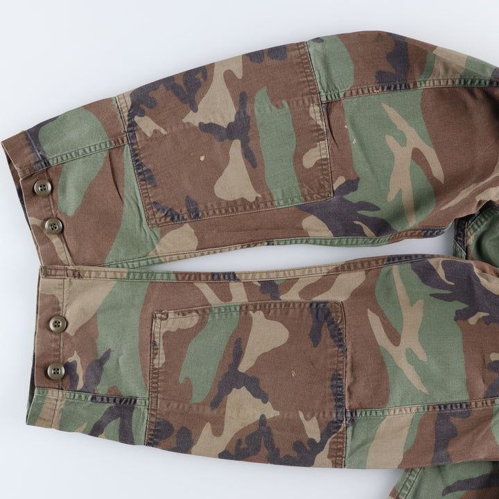 80'S US Military Genuine Camouflage Pattern Woodland Camo BDU Military Jacket Made in USA MEDIUM-REGULAR Men's M Vintage cotton Khaki type Vintage Second Hand