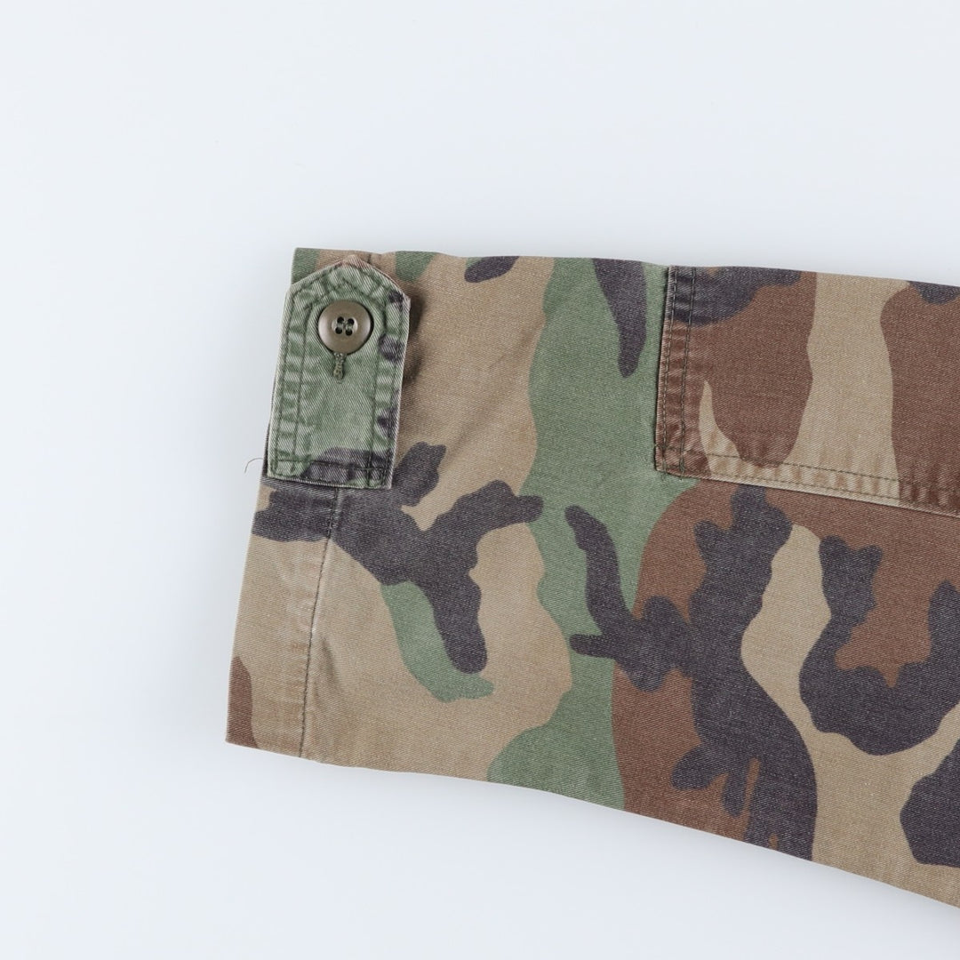 80'S US Military Genuine Camouflage Pattern Woodland Camo BDU Military Jacket Made in USA MEDIUM-REGULAR Men's M Vintage cotton Khaki type Vintage Second Hand