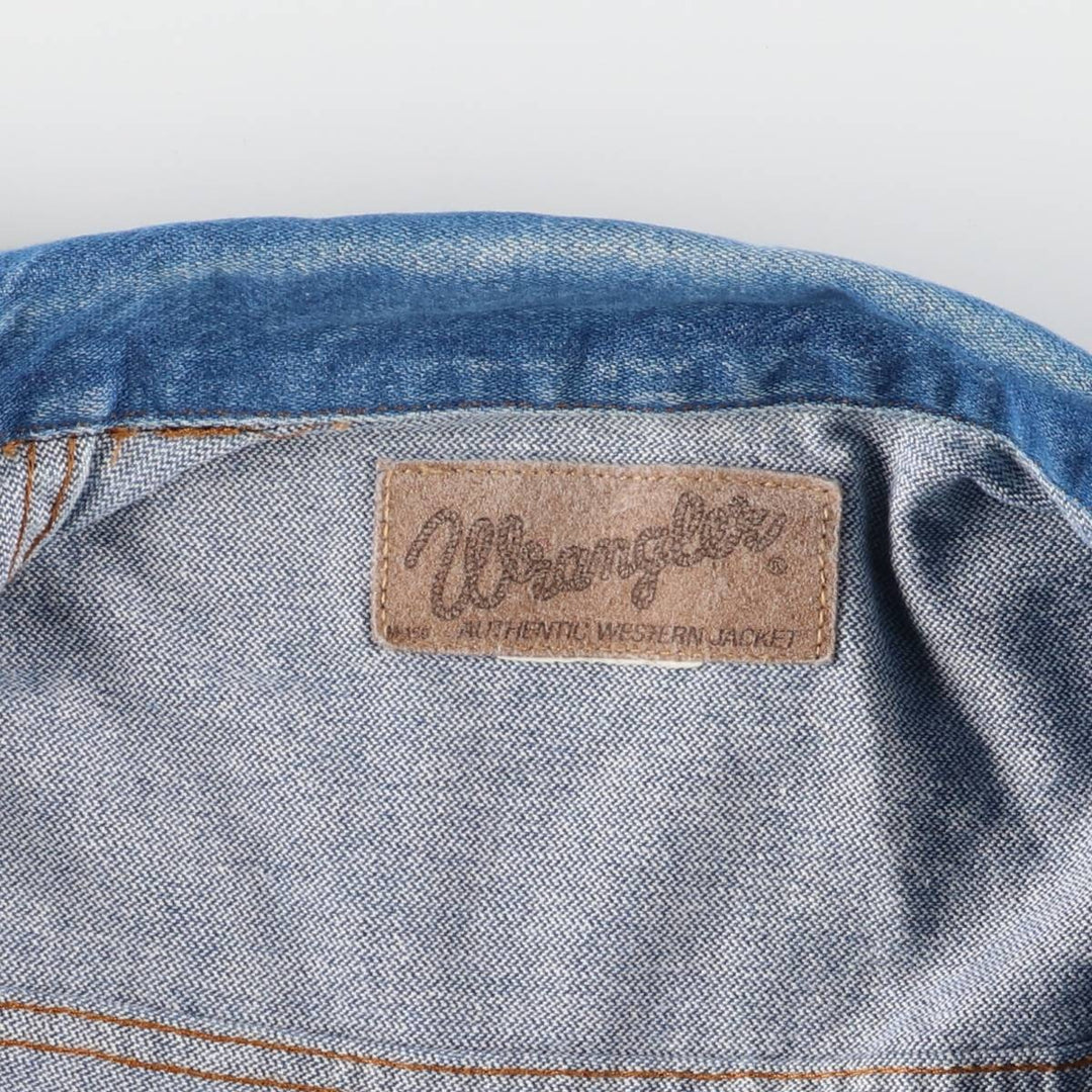 Vintage 80s-90'S Wrangler denim jacket, men's size XL unclear blue type Vintage Second Hand