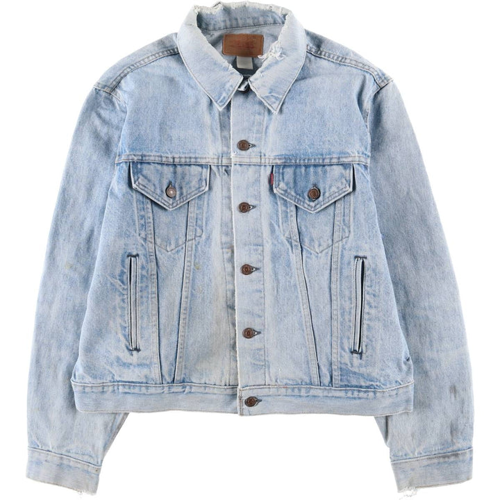 Vintage 80s-90'S Levi's denim jacket with care tag, made in the USA, size XL, men's cotton blue type Vintage Second Hand