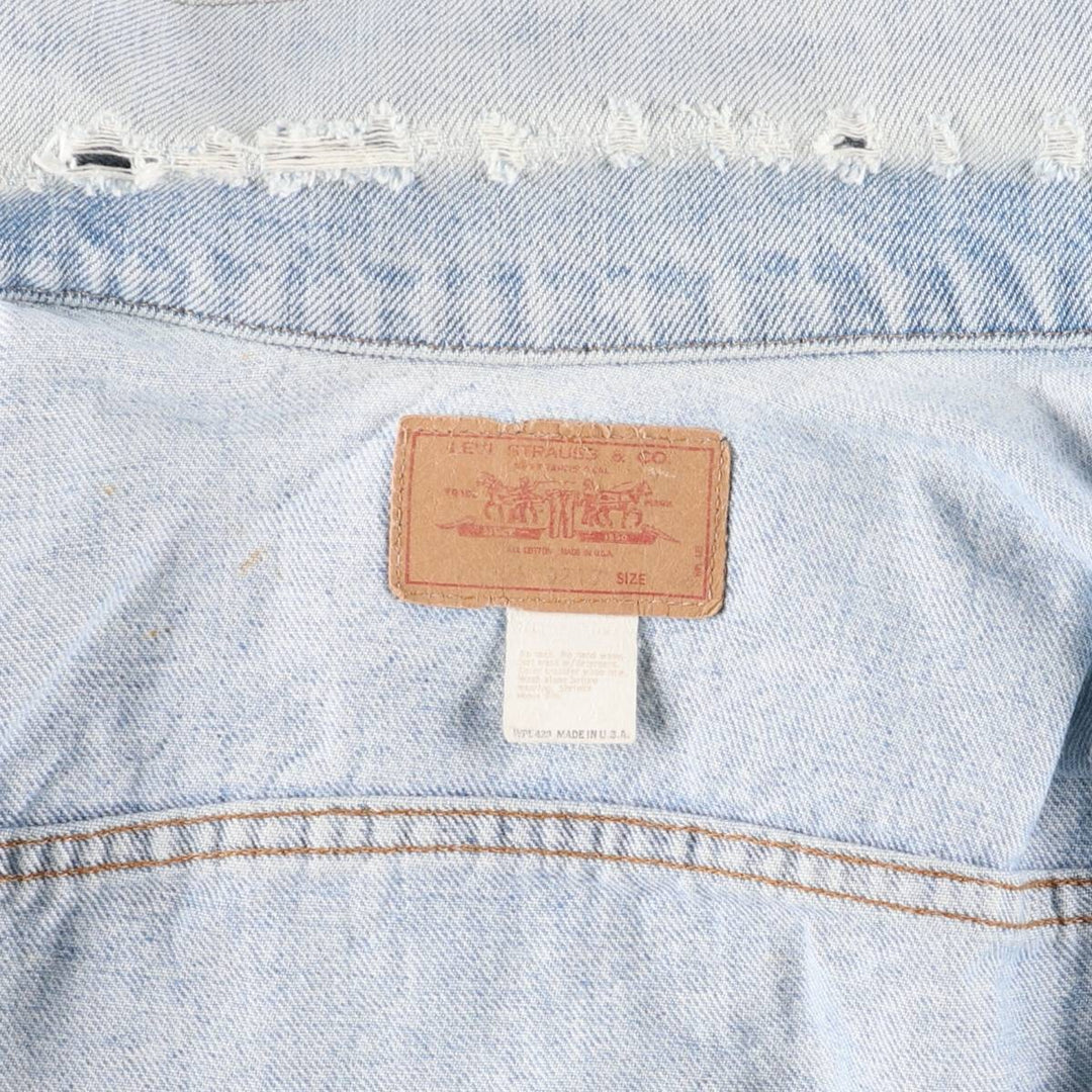 Vintage 80s-90'S Levi's denim jacket with care tag, made in the USA, size XL, men's cotton blue type Vintage Second Hand