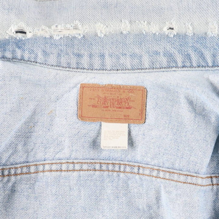 Vintage 80s-90'S Levi's denim jacket with care tag, made in the USA, size XL, men's cotton blue type Vintage Second Hand