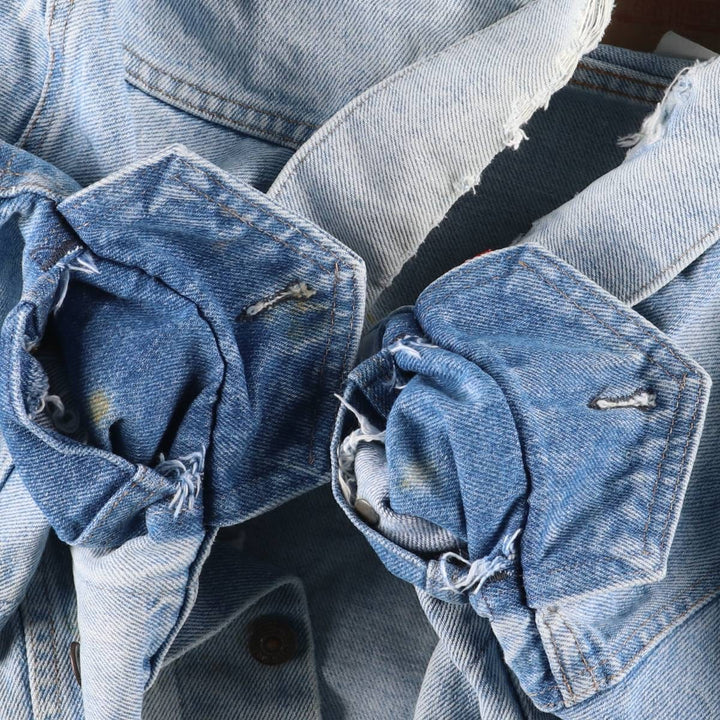 Vintage 80s-90'S Levi's denim jacket with care tag, made in the USA, size XL, men's cotton blue type Vintage Second Hand