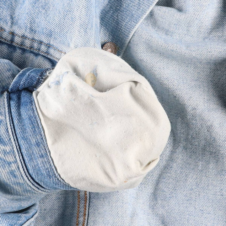 Vintage 80s-90'S Levi's denim jacket with care tag, made in the USA, size XL, men's cotton blue type Vintage Second Hand