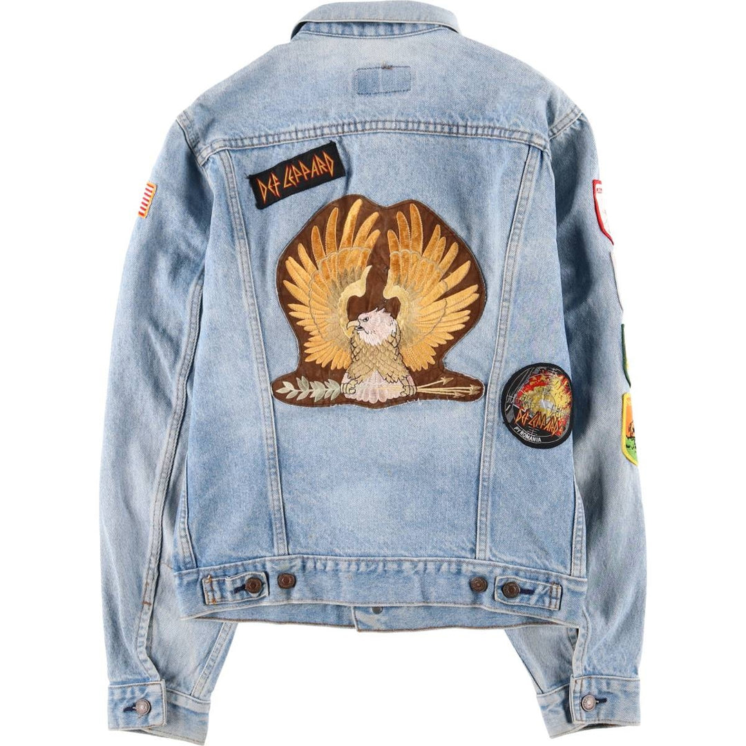 90'S Levi's 71506-0214 Stars and Stripes Custom Denim Jacket, Made in USA, Men's Size Small, Vintage cotton blue type Vintage Second Hand