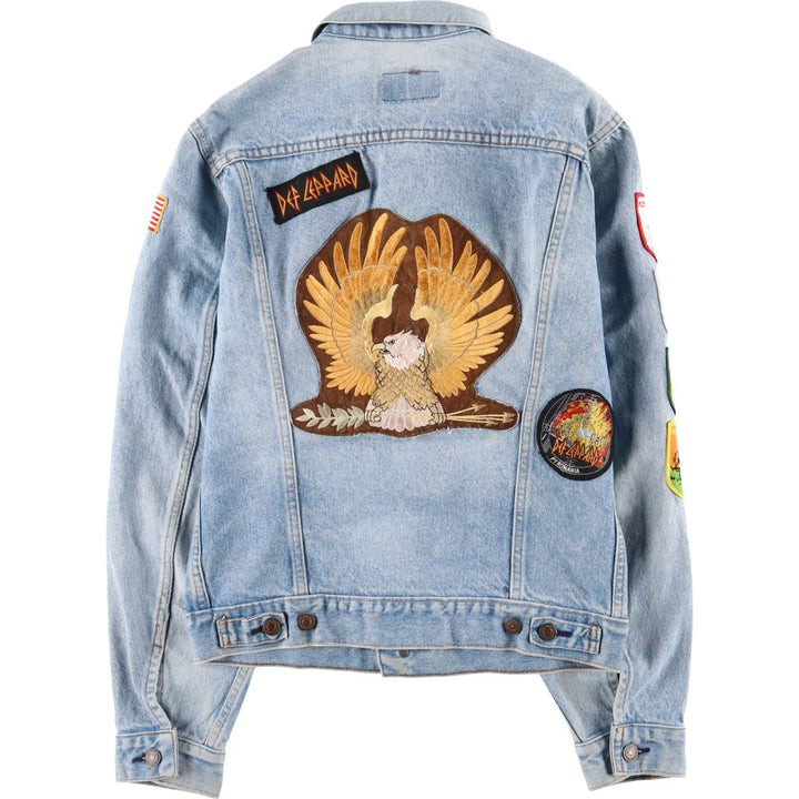 90'S Levi's 71506-0214 Stars and Stripes Custom Denim Jacket, Made in USA, Men's Size Small, Vintage cotton blue type Vintage Second Hand