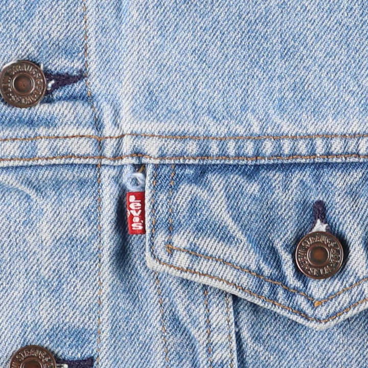 90'S Levi's 71506-0214 Stars and Stripes Custom Denim Jacket, Made in USA, Men's Size Small, Vintage cotton blue type Vintage Second Hand