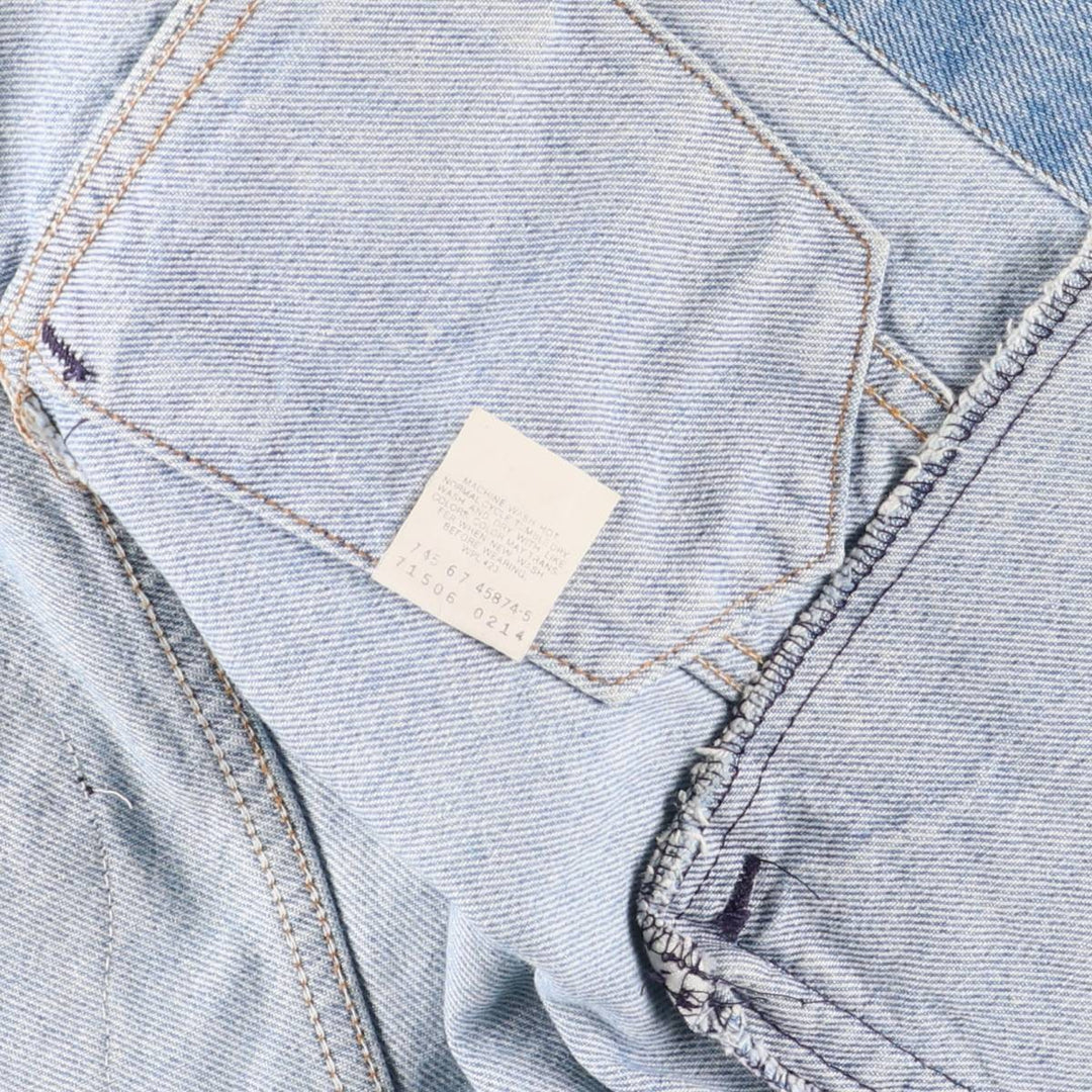 90'S Levi's 71506-0214 Stars and Stripes Custom Denim Jacket, Made in USA, Men's Size Small, Vintage cotton blue type Vintage Second Hand