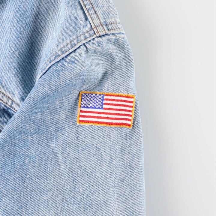 90'S Levi's 71506-0214 Stars and Stripes Custom Denim Jacket, Made in USA, Men's Size Small, Vintage cotton blue type Vintage Second Hand