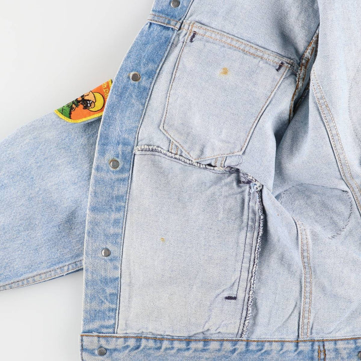 90'S Levi's 71506-0214 Stars and Stripes Custom Denim Jacket, Made in USA, Men's Size Small, Vintage cotton blue type Vintage Second Hand