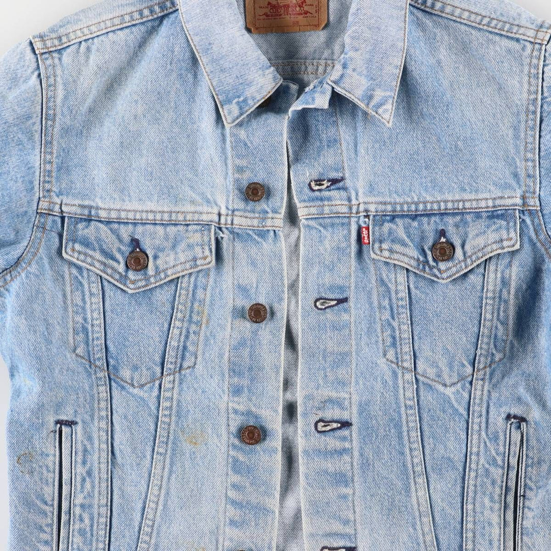 90'S Levi's 71506-0214 Stars and Stripes Custom Denim Jacket, Made in USA, Men's Size Small, Vintage cotton blue type Vintage Second Hand