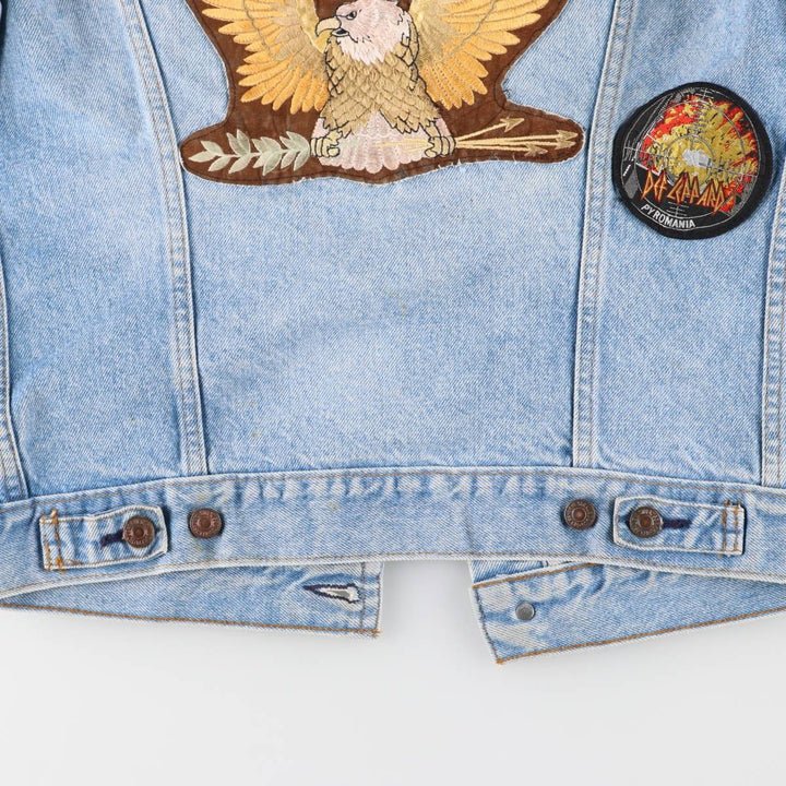 90'S Levi's 71506-0214 Stars and Stripes Custom Denim Jacket, Made in USA, Men's Size Small, Vintage cotton blue type Vintage Second Hand