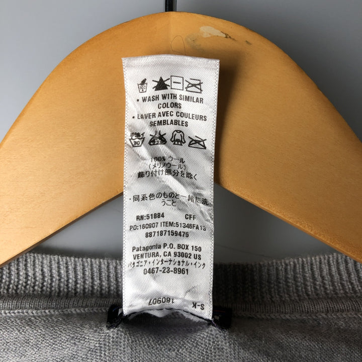 Patagonia 51346FA13 Striped Merino Wool Knit Sweater, Women's, Size L Merino wool gray type Vintage Second Hand