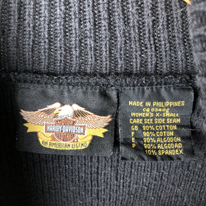 Harley-Davidson Women's XS Turtleneck Cotton Knit Sweater cotton Charcoal Vintage Second Hand