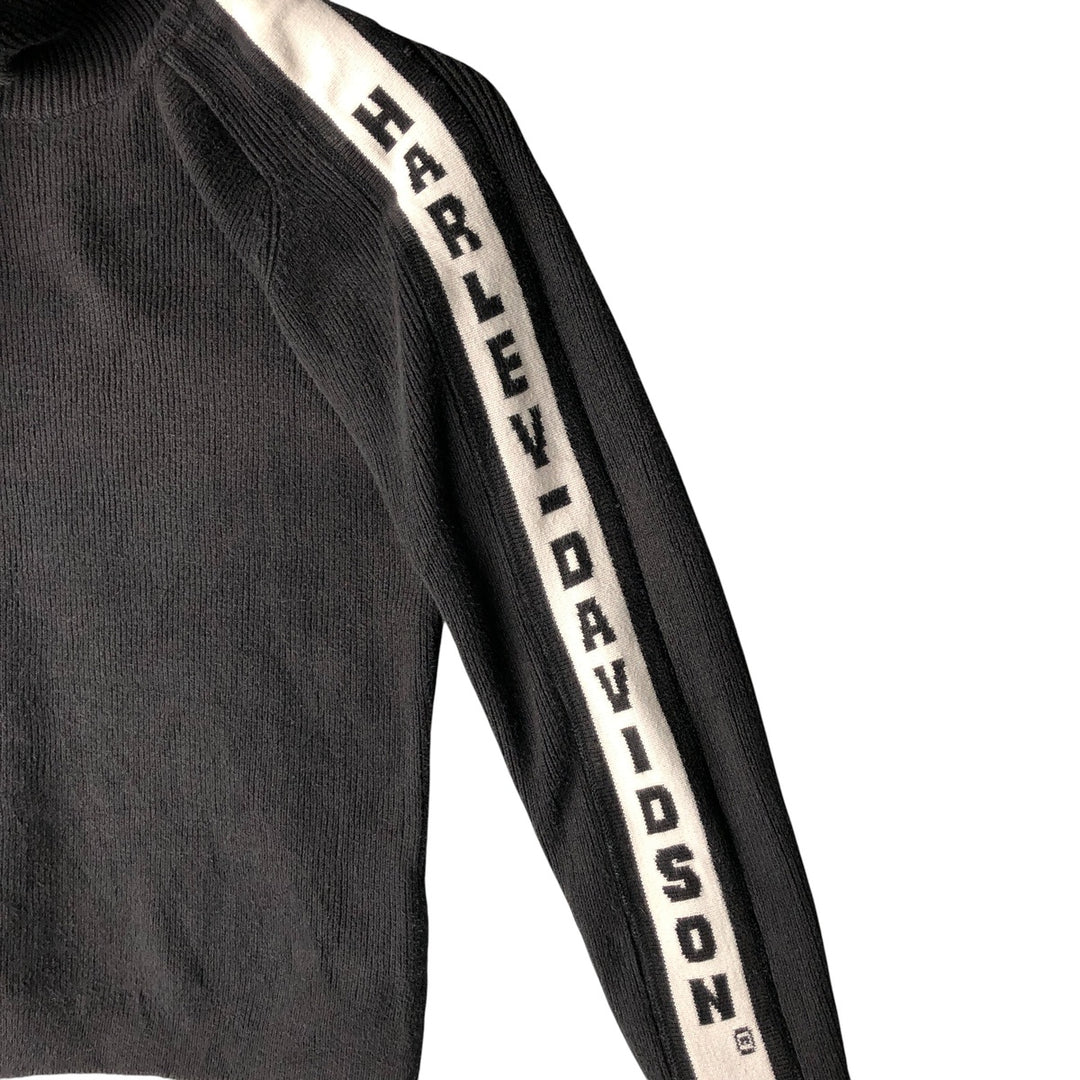 Harley-Davidson Women's XS Turtleneck Cotton Knit Sweater cotton Charcoal Vintage Second Hand