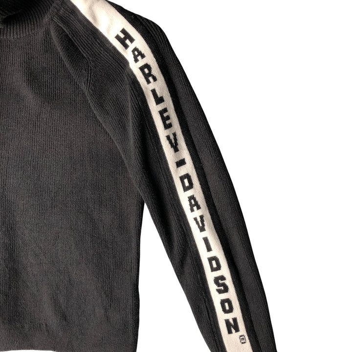 Harley-Davidson Women's XS Turtleneck Cotton Knit Sweater cotton Charcoal Vintage Second Hand