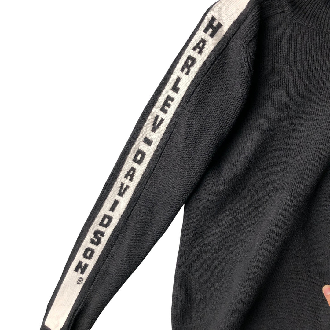 Harley-Davidson Women's XS Turtleneck Cotton Knit Sweater cotton Charcoal Vintage Second Hand