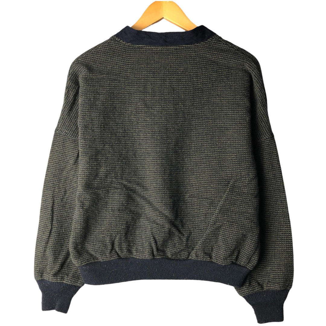 Pendleton Check Pattern Wool Knit Cardigan, Made in USA, Women's Size L wool navy blue type Vintage Second Hand