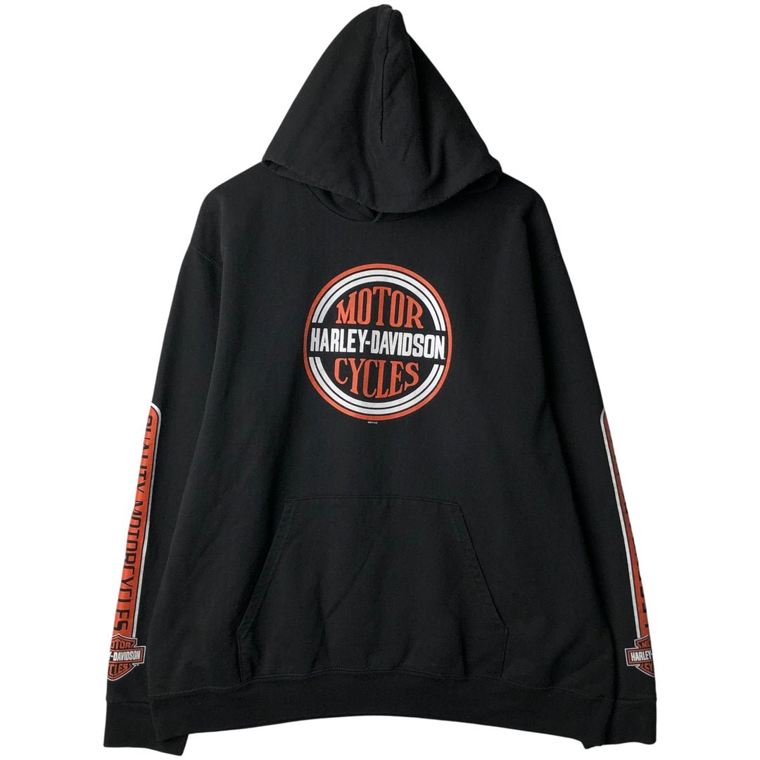Harley-Davidson Advertising Pullover Hoodie, Men's XL cotton black type Vintage Second Hand