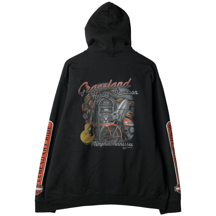 Harley-Davidson Advertising Pullover Hoodie, Men's XL cotton black type Vintage Second Hand
