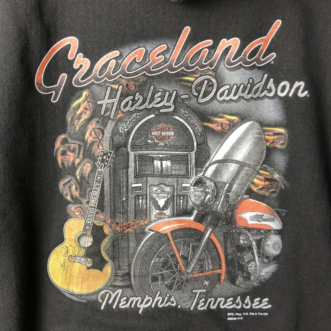 Harley-Davidson Advertising Pullover Hoodie, Men's XL cotton black type Vintage Second Hand