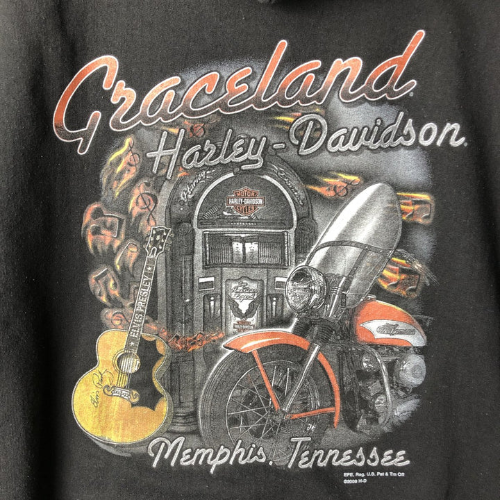 Harley-Davidson Advertising Pullover Hoodie, Men's XL cotton black type Vintage Second Hand