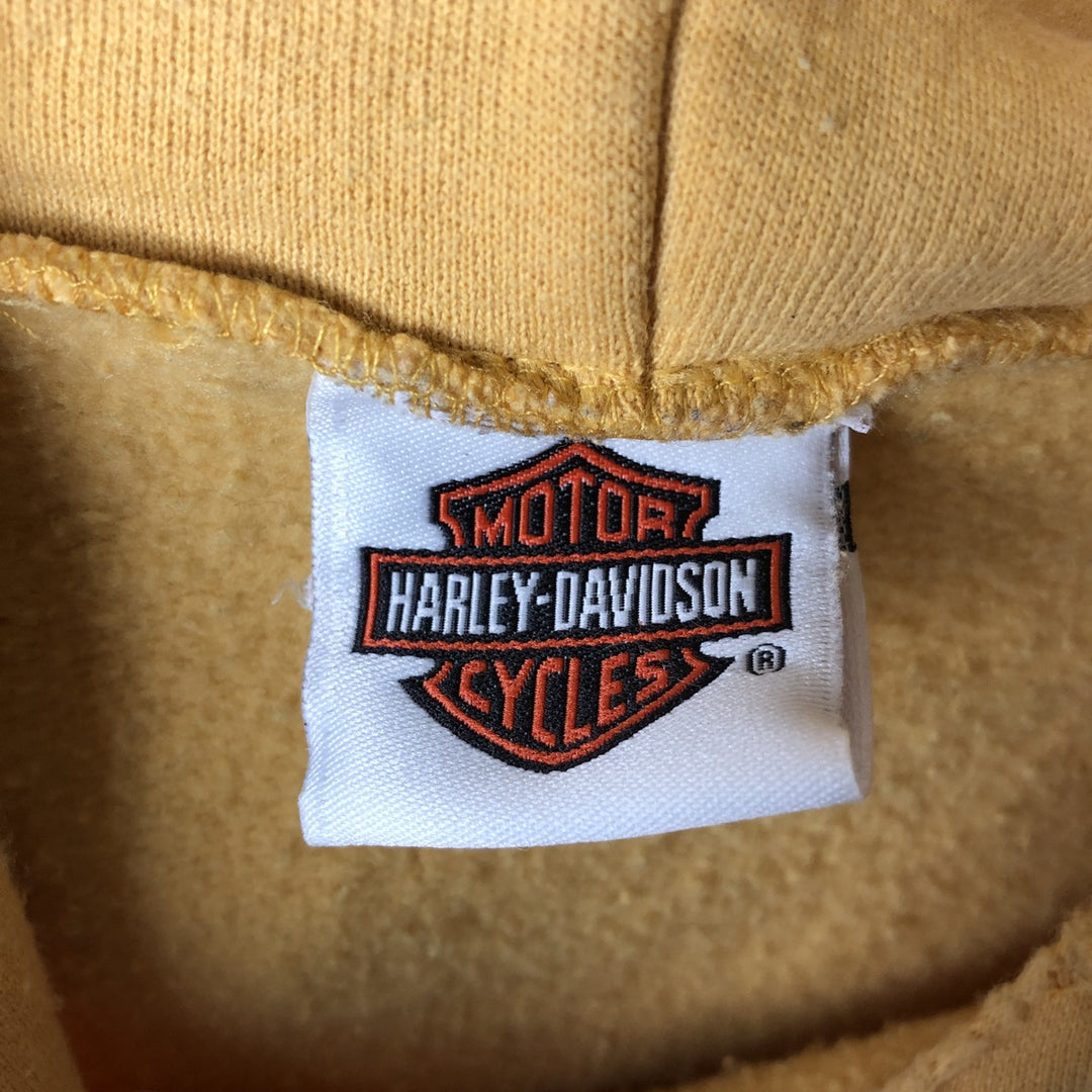 2000'S Harley-Davidson Advertising Pullover Hoodie, Men's XL cotton yellow type Vintage Second Hand