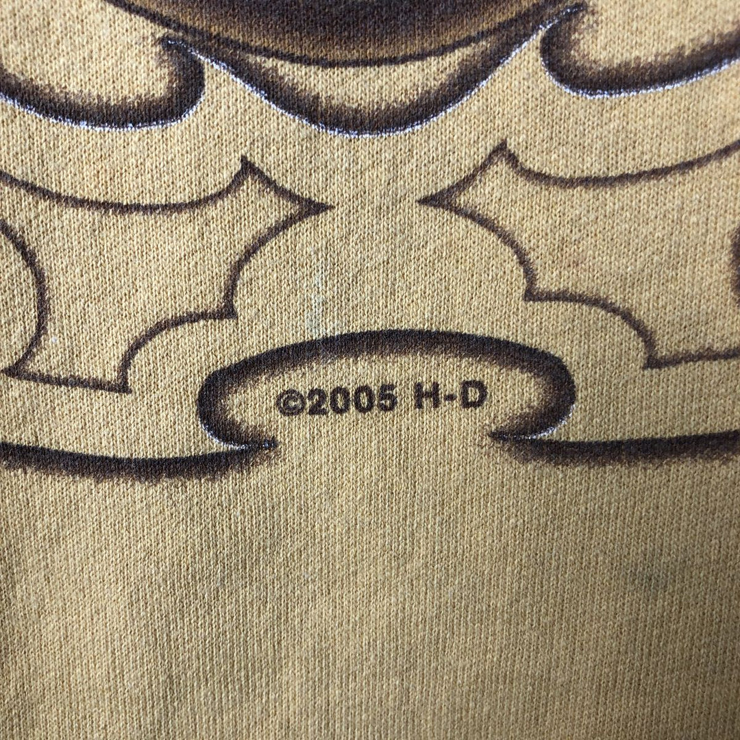 2000'S Harley-Davidson Advertising Pullover Hoodie, Men's XL cotton yellow type Vintage Second Hand