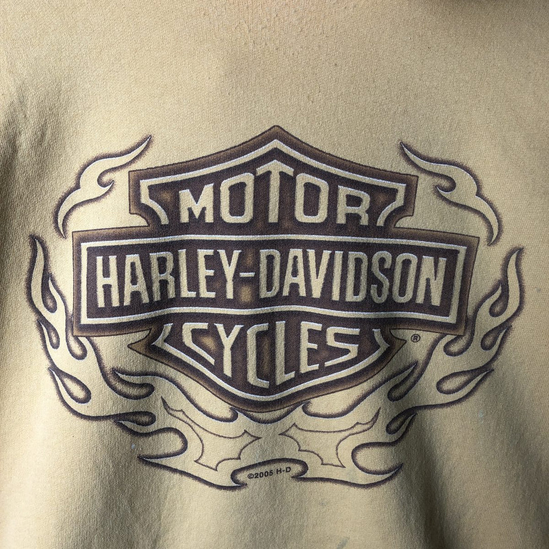 2000'S Harley-Davidson Advertising Pullover Hoodie, Men's XL cotton yellow type Vintage Second Hand