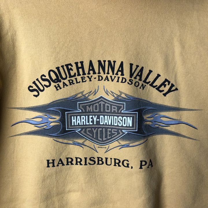 2000'S Harley-Davidson Advertising Pullover Hoodie, Men's XL cotton yellow type Vintage Second Hand