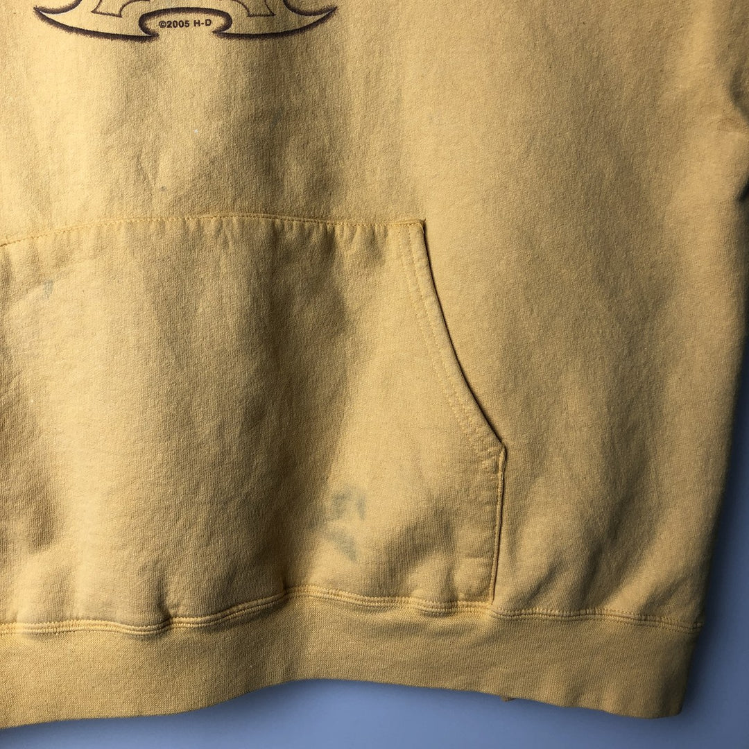 2000'S Harley-Davidson Advertising Pullover Hoodie, Men's XL cotton yellow type Vintage Second Hand