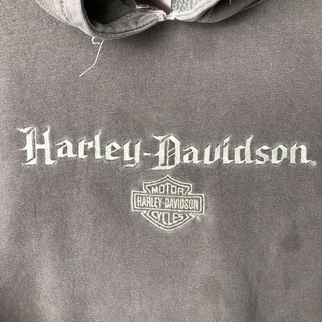 Harley-Davidson Advertising Pullover Hoodie, Men's Size Medium cotton Khaki type Vintage Second Hand