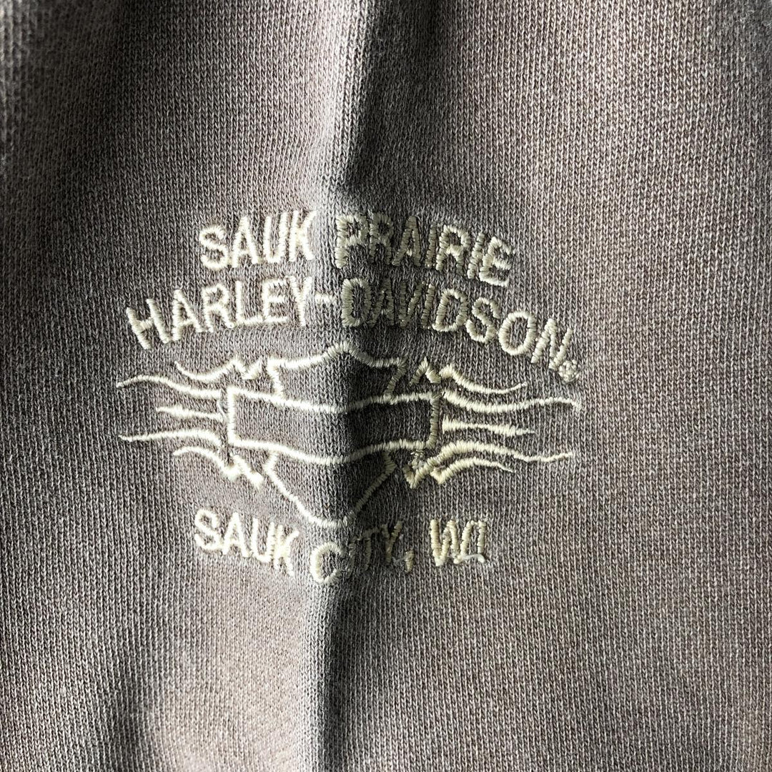 Harley-Davidson Advertising Pullover Hoodie, Men's Size Medium cotton Khaki type Vintage Second Hand