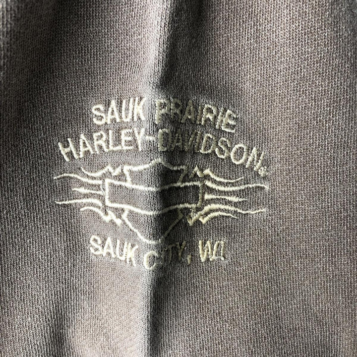 Harley-Davidson Advertising Pullover Hoodie, Men's Size Medium cotton Khaki type Vintage Second Hand