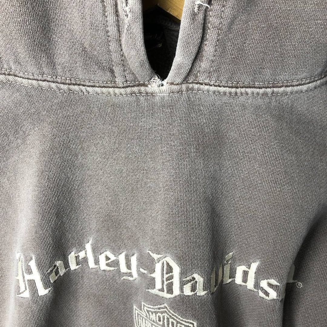 Harley-Davidson Advertising Pullover Hoodie, Men's Size Medium cotton Khaki type Vintage Second Hand