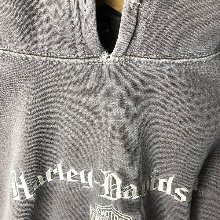 Harley-Davidson Advertising Pullover Hoodie, Men's Size Medium cotton Khaki type Vintage Second Hand