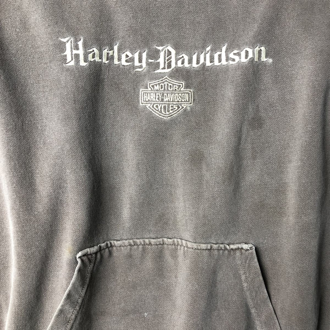 Harley-Davidson Advertising Pullover Hoodie, Men's Size Medium cotton Khaki type Vintage Second Hand