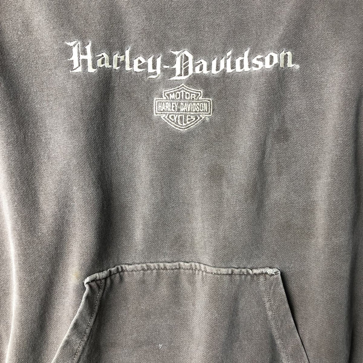 Harley-Davidson Advertising Pullover Hoodie, Men's Size Medium cotton Khaki type Vintage Second Hand