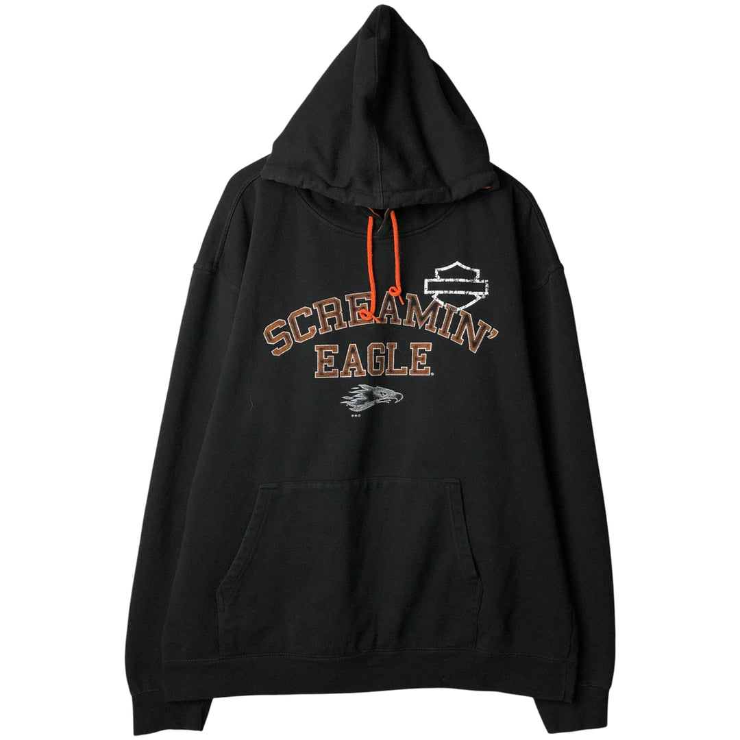 Harley-Davidson Advertising Pullover Hoodie, Men's XXL cotton black type Vintage Second Hand