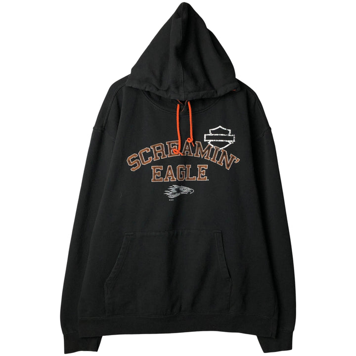 Harley-Davidson Advertising Pullover Hoodie, Men's XXL cotton black type Vintage Second Hand