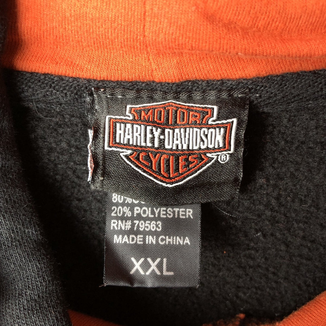 Harley-Davidson Advertising Pullover Hoodie, Men's XXL cotton black type Vintage Second Hand