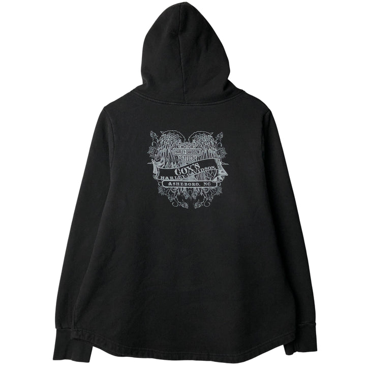 Harley-Davidson Advertising Pullover Hoodie, Men's Size Small cotton black type Vintage Second Hand