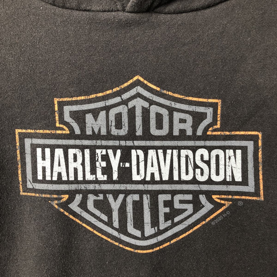 Harley-Davidson Advertising Pullover Hoodie, Men's Size Small cotton black type Vintage Second Hand