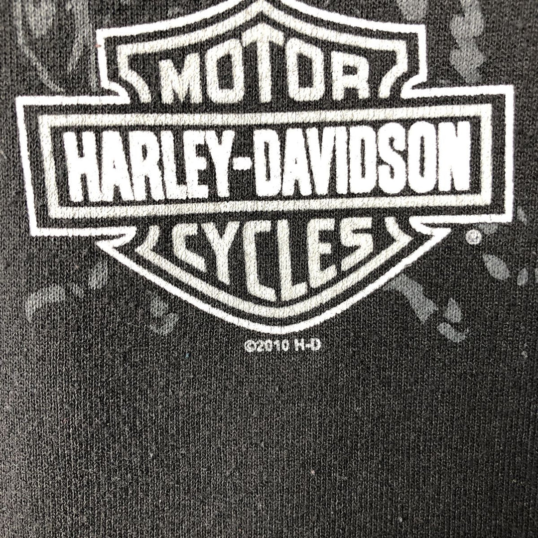 Harley-Davidson Eagle Pattern Advertising Pullover Hoodie, Men's Size Small cotton black type Vintage Second Hand